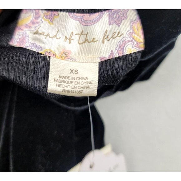 Band Of The Free Black Velvet Slip Dress Adjust Straps Back Tie Bow Detail XS - Picture 7 of 9